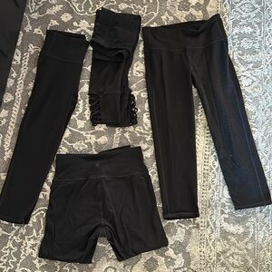 Set of 4 small athleta crop legging capri workout pants black